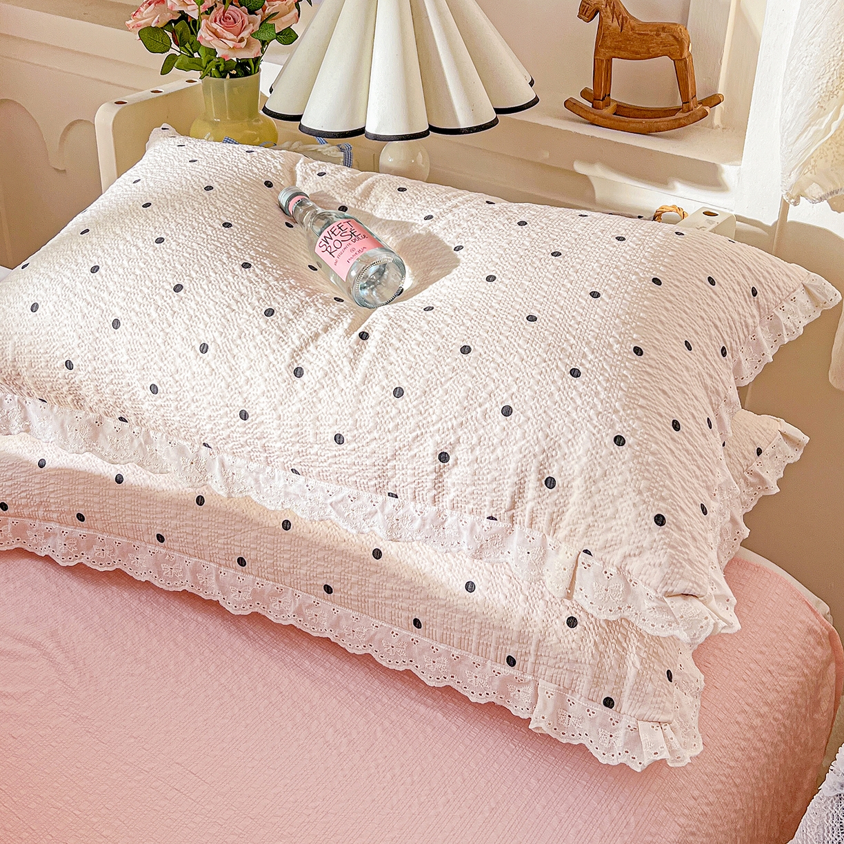 91家纺网 家纺一手货源 找家纺 瑞禾家纺 2026新款泡芙纱花边四件套 情书