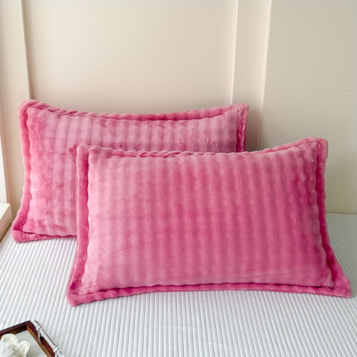 91家纺网 家纺一手货源 找家纺 （总）莉迪娅 2026新款高克重牛奶绒纯色枕套