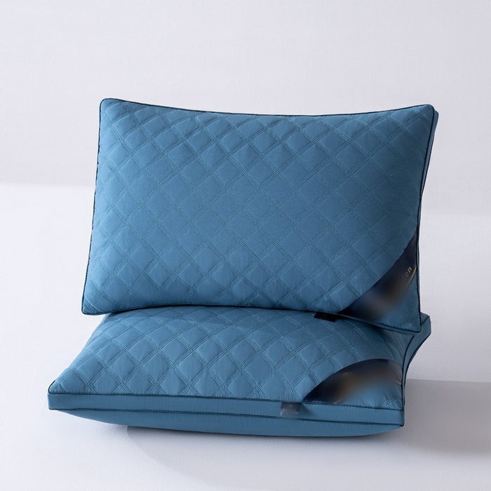 91家纺网 家纺一手货源 找家纺 莉迪娅 2026新款三格线亲肤羽丝棉酒店枕枕头枕芯 藏蓝