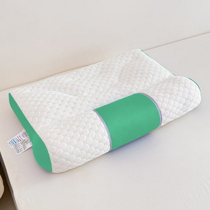 91家纺网 家纺一手货源 找家纺 莉迪娅 2026新款升级款牵引枕头Spa水立方分区护颈枕头枕芯 绿色