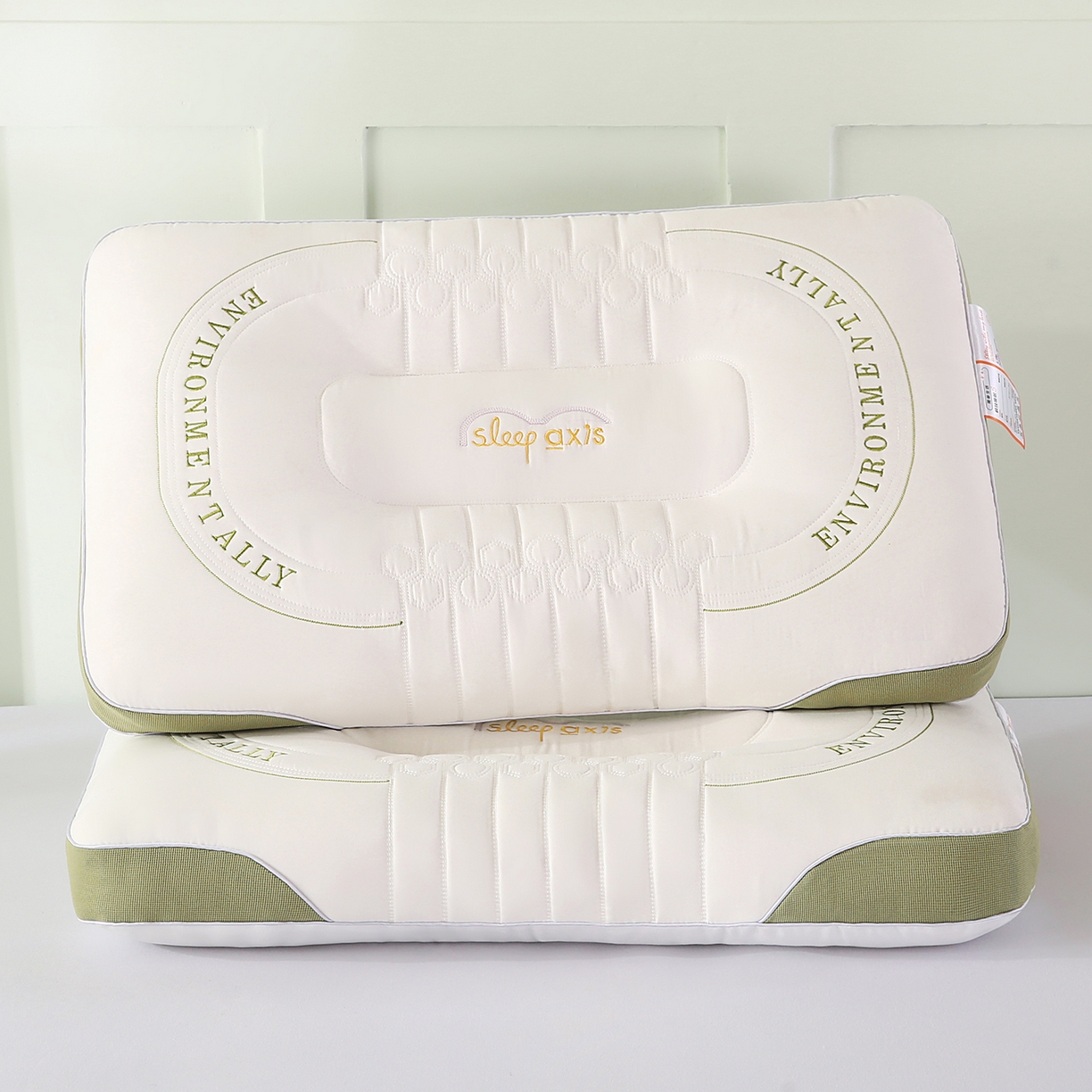 91家纺网 家纺一手货源 找家纺 （总）莉迪娅 2026新款英文刺绣按摩枕枕头枕芯