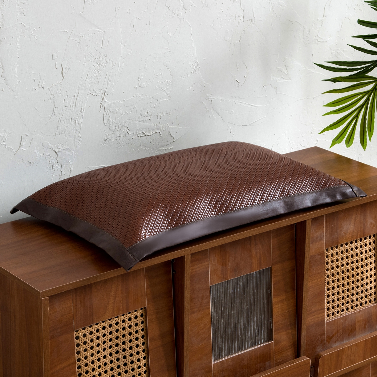 91家纺网 家纺一手货源 找家纺 莉迪娅 2026新款PE冷感夏凉荞麦枕枕头枕芯 pe方角枕咖