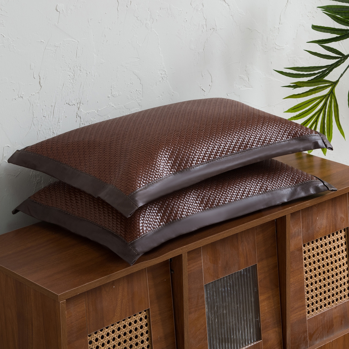 91家纺网 家纺一手货源 找家纺 莉迪娅 2026新款PE冷感夏凉荞麦枕枕头枕芯 pe方角枕咖