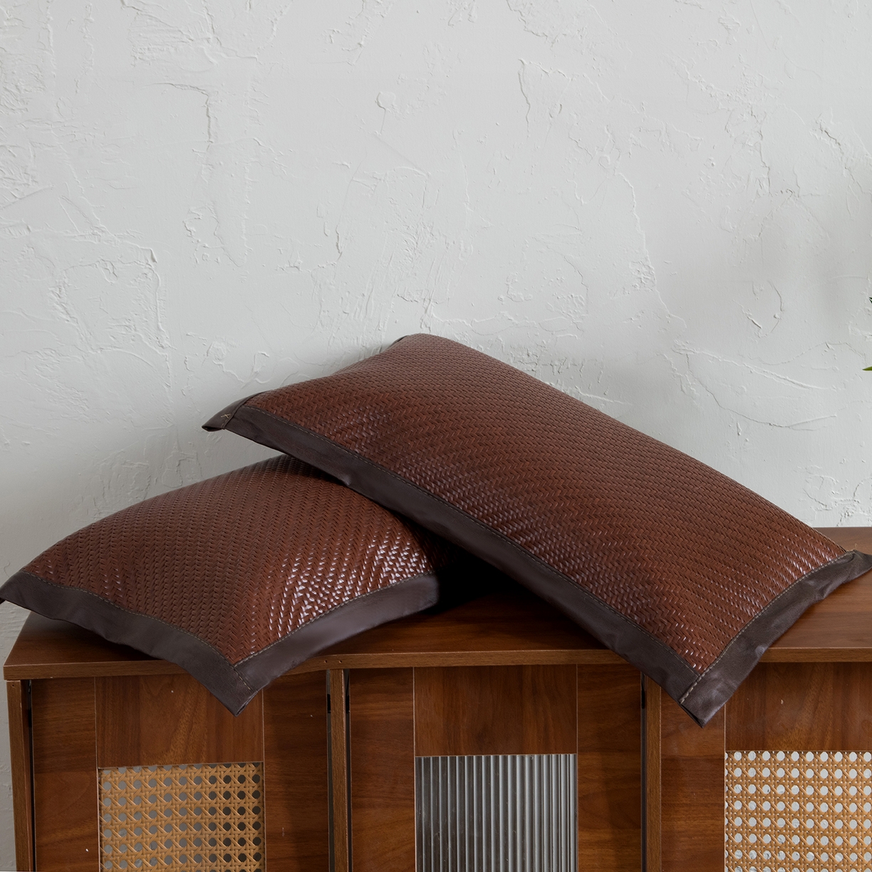 91家纺网 家纺一手货源 找家纺 莉迪娅 2026新款PE冷感夏凉荞麦枕枕头枕芯 pe方角枕咖