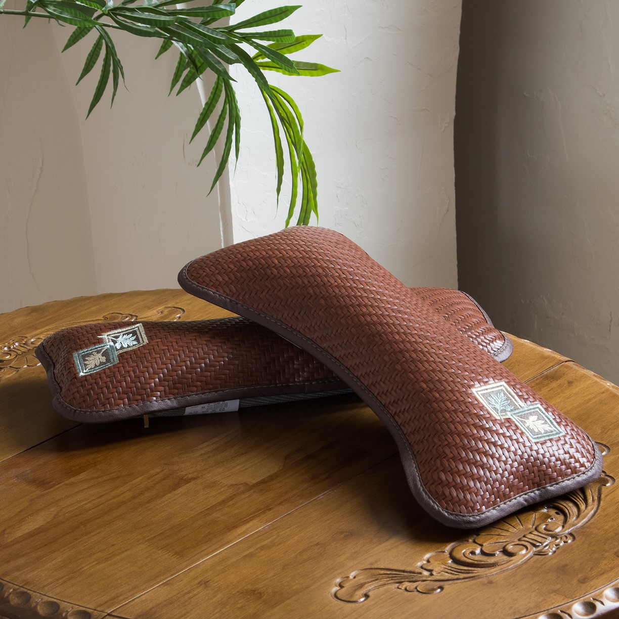 莉迪娅 2026新款pe高分子凉感荞麦枕枕头枕芯 pe枫叶颈椎枕咖