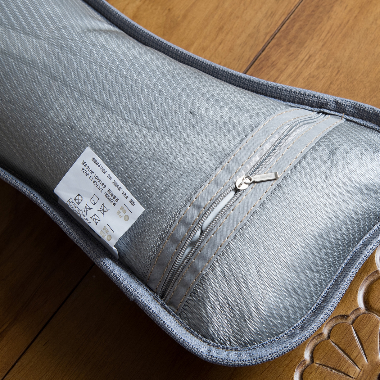 91家纺网 家纺一手货源 找家纺 莉迪娅 2026新款pe高分子凉感荞麦枕枕头枕芯 pe枫叶颈椎枕蓝