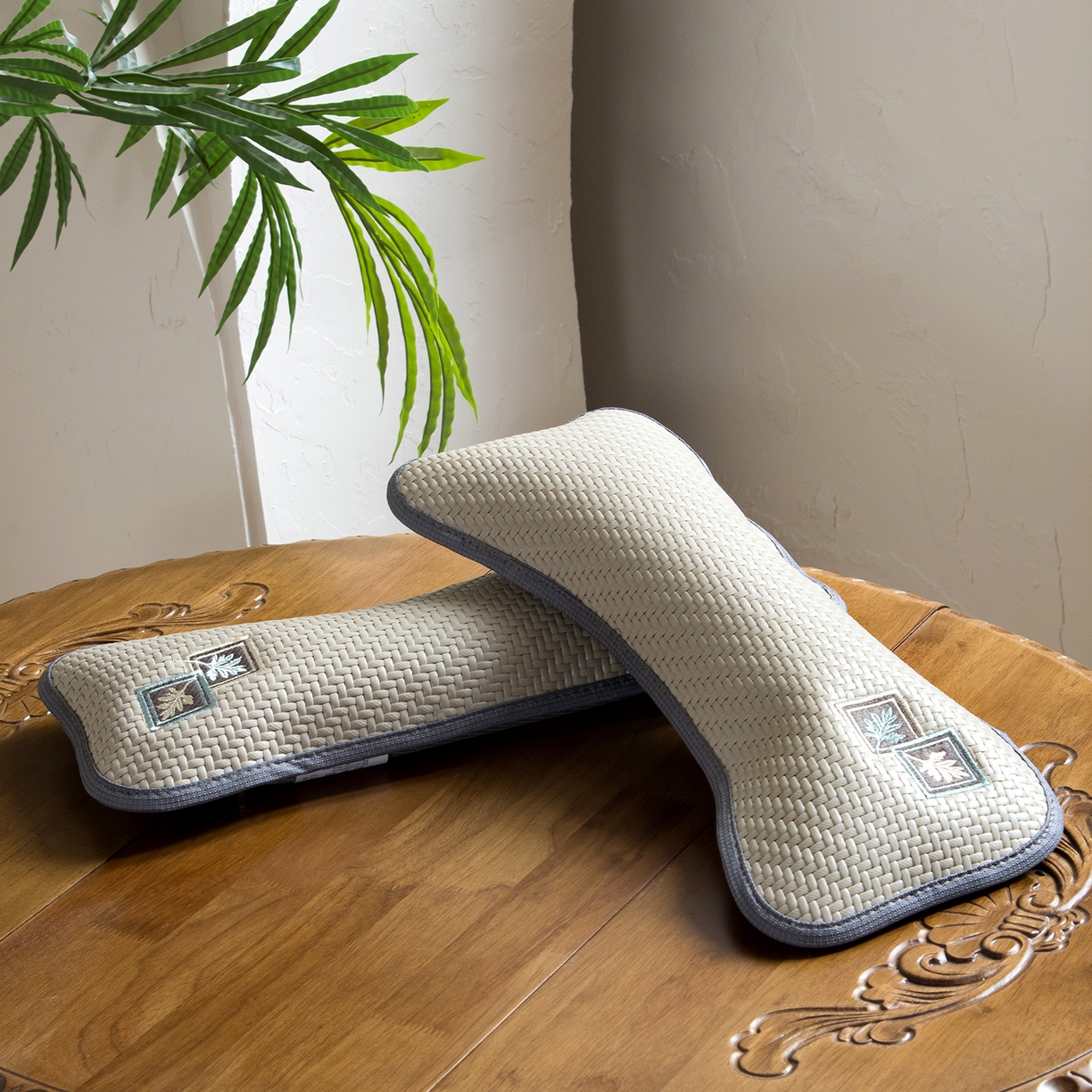 莉迪娅 2026新款pe高分子凉感荞麦枕枕头枕芯 pe枫叶颈椎枕黄