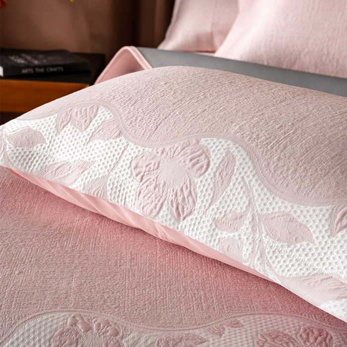 91家纺网 家纺一手货源 找家纺 （总）金绣美居 2026新款PE高分子复合凉感席双面提床裙款凉席三件套-忆江南