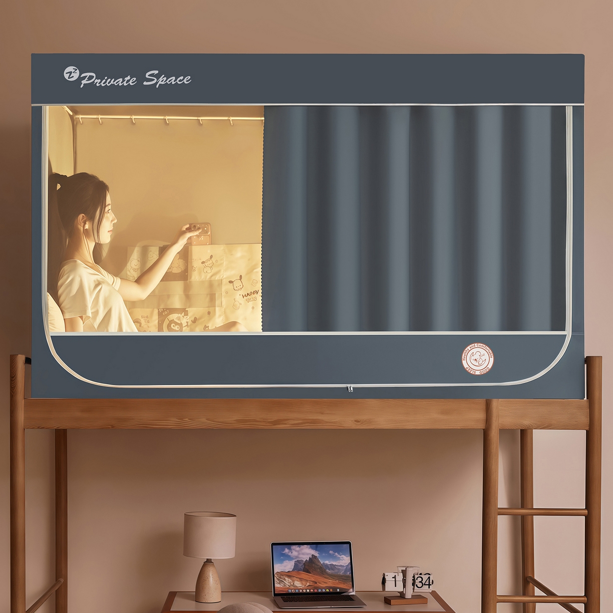 91家纺网 家纺一手货源 找家纺 （总）澳萝拉 2026新款升级物理遮光防蚊无涂层无覆膜款学生坐床蚊帐