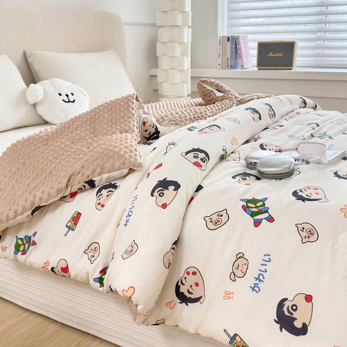 91家纺网 家纺一手货源 找家纺 赛琳 2026新款豆豆春秋被被子被芯 顽皮小新