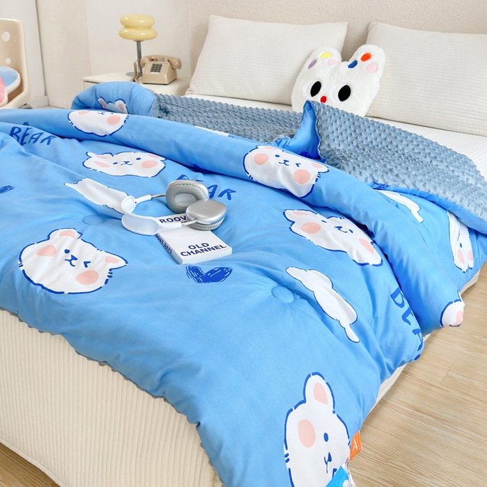 91家纺网 家纺一手货源 找家纺 赛琳 2026新款豆豆春秋被被子被芯 爱心小熊