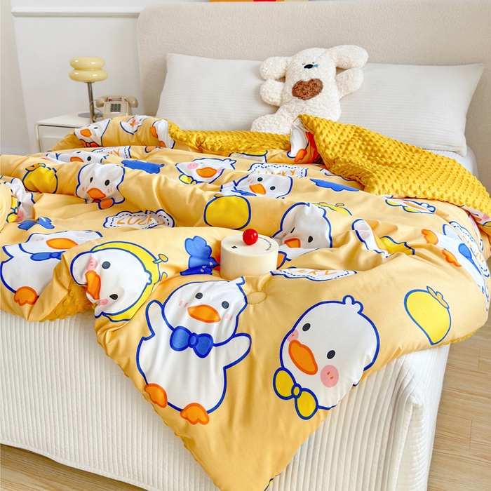 91家纺网 家纺一手货源 找家纺 赛琳 2026新款豆豆春秋被被子被芯 小黄鸭