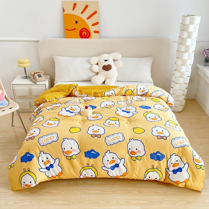 91家纺网 家纺一手货源 找家纺 赛琳 2026新款豆豆春秋被被子被芯 小黄鸭