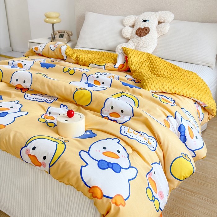 91家纺网 家纺一手货源 找家纺 赛琳 2026新款豆豆春秋被被子被芯 小黄鸭