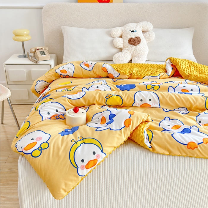 91家纺网 家纺一手货源 找家纺 赛琳 2026新款豆豆春秋被被子被芯 小黄鸭