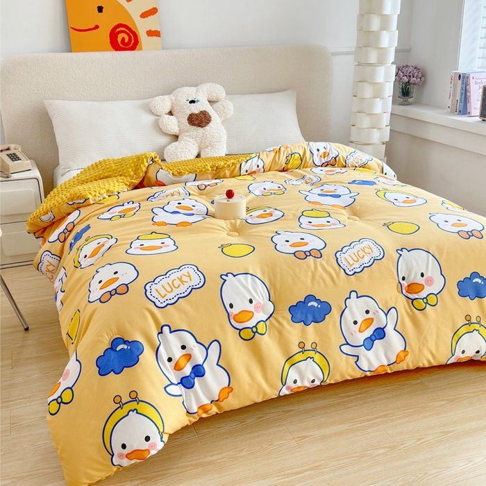 91家纺网 家纺一手货源 找家纺 赛琳 2026新款豆豆春秋被被子被芯 小黄鸭