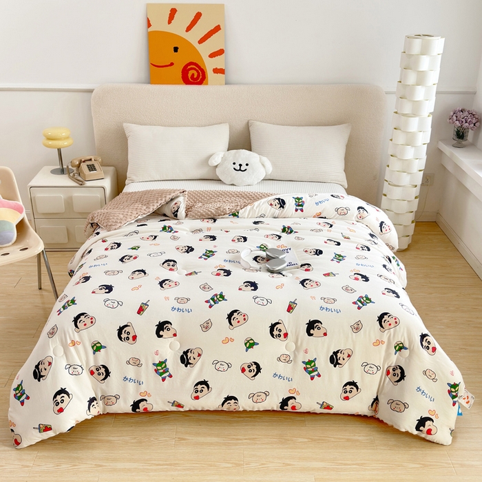 91家纺网 家纺一手货源 找家纺 赛琳 2026新款豆豆春秋被被子被芯 顽皮小新