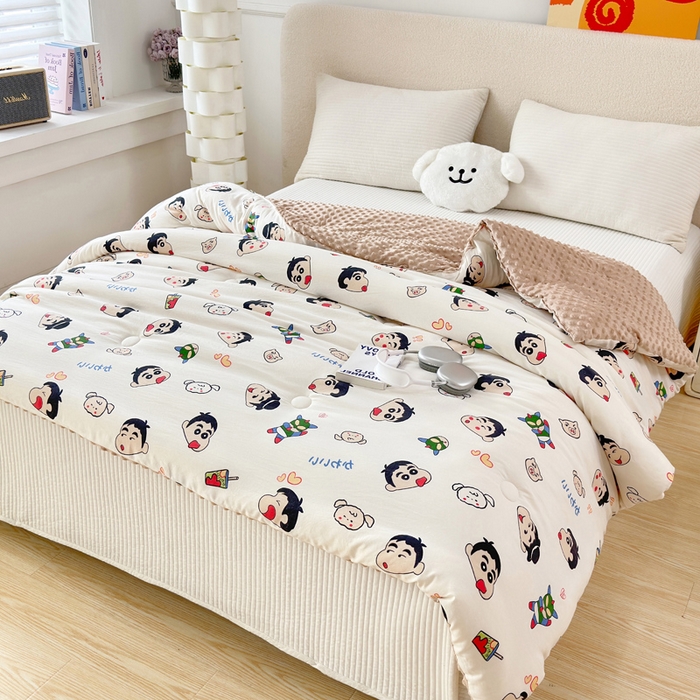 91家纺网 家纺一手货源 找家纺 赛琳 2026新款豆豆春秋被被子被芯 顽皮小新