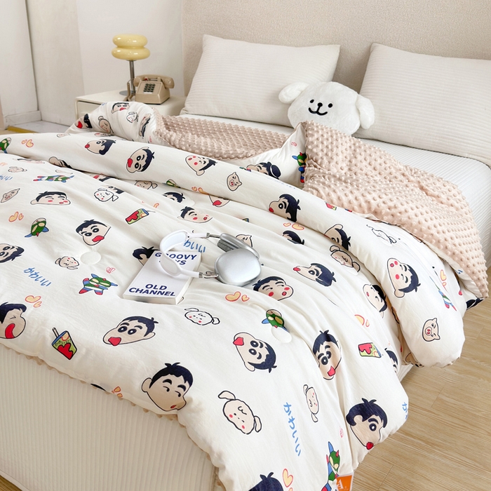 91家纺网 家纺一手货源 找家纺 赛琳 2026新款豆豆春秋被被子被芯 顽皮小新