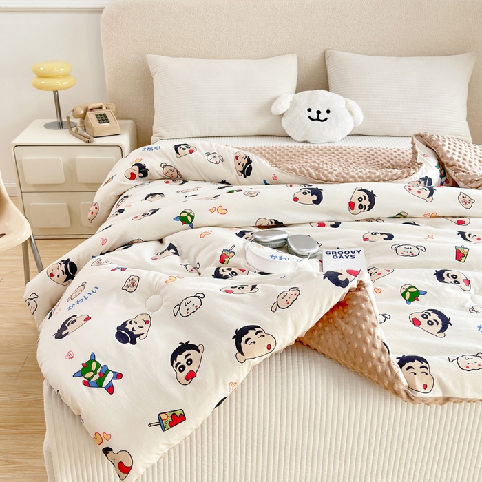 91家纺网 家纺一手货源 找家纺 赛琳 2026新款豆豆春秋被被子被芯 顽皮小新