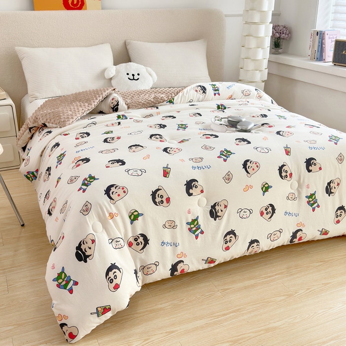 91家纺网 家纺一手货源 找家纺 赛琳 2026新款豆豆春秋被被子被芯 顽皮小新