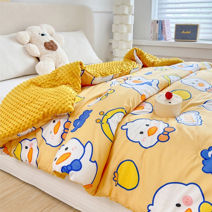 91家纺网 家纺一手货源 找家纺 赛琳 2026新款豆豆春秋被被子被芯 小黄鸭