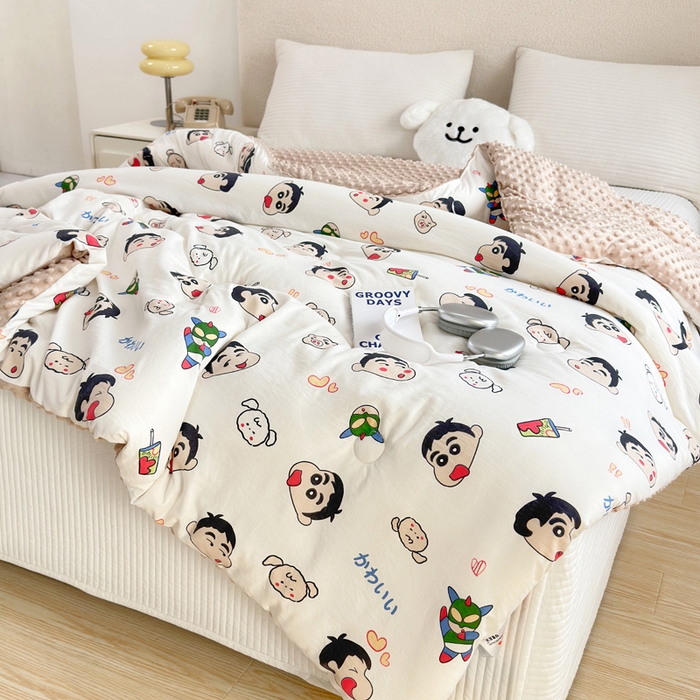 91家纺网 家纺一手货源 找家纺 赛琳 2026新款豆豆春秋被被子被芯 顽皮小新