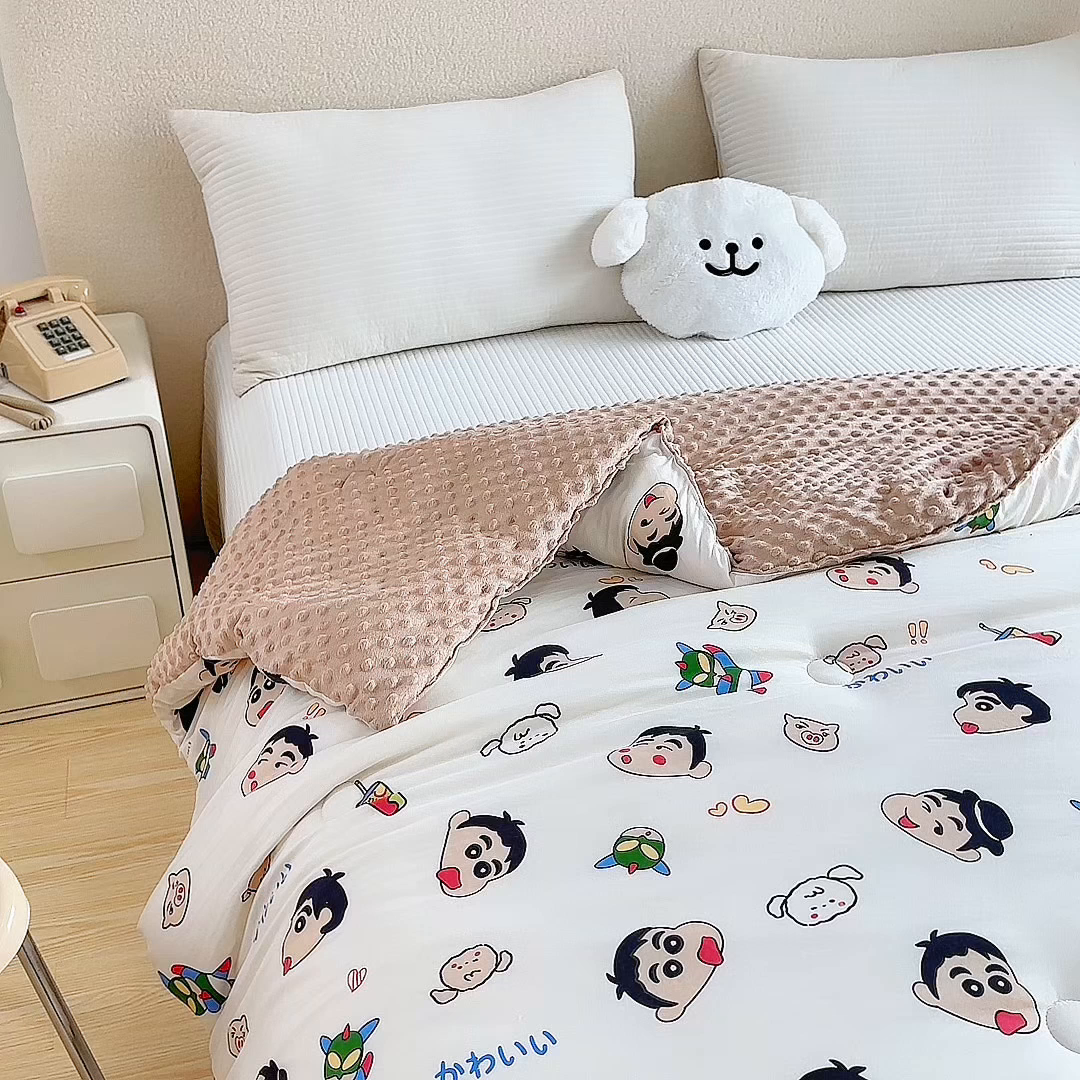 91家纺网 家纺一手货源 找家纺 赛琳 2026新款豆豆春秋被被子被芯 顽皮小新