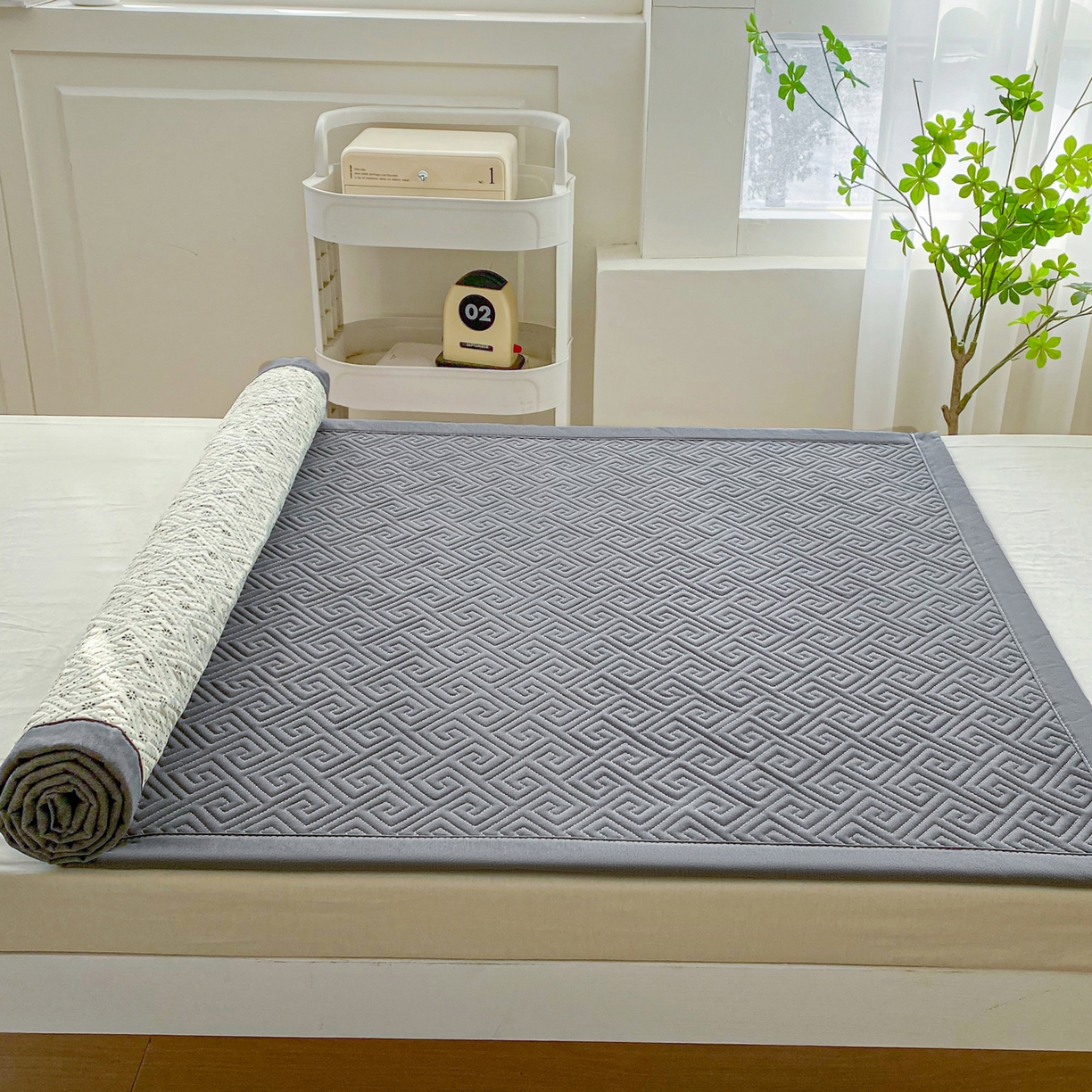 91家纺网 家纺一手货源 找家纺 首爱家纺 2026新款老粗布床盖床垫学生床 床盖 傍晚