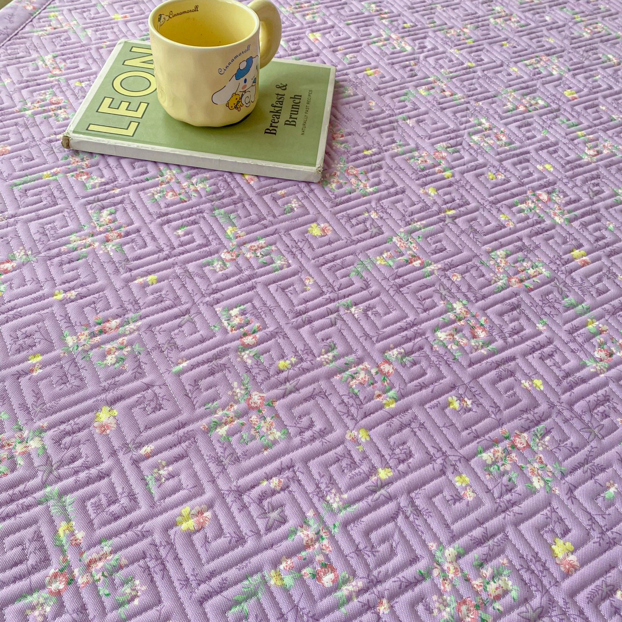 91家纺网 家纺一手货源 找家纺 首爱家纺 2026新款老粗布床盖床垫学生床 床盖 紫罗兰