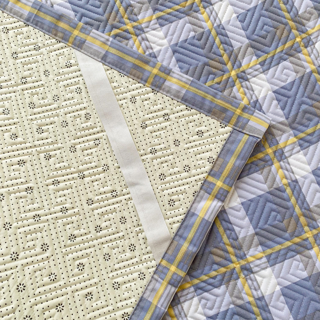 91家纺网 家纺一手货源 找家纺 首爱家纺 2026新款老粗布床盖床垫学生床 床盖 简兮蓝