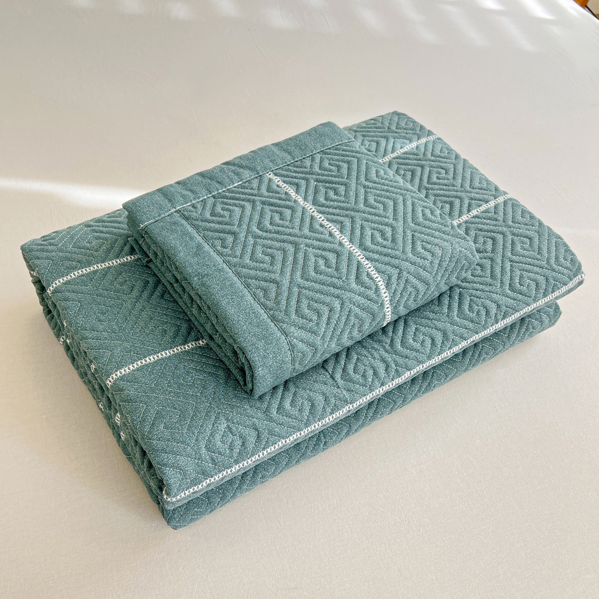 91家纺网 家纺一手货源 找家纺 首爱家纺 2026新款老粗布床盖床垫大床 床盖 初见