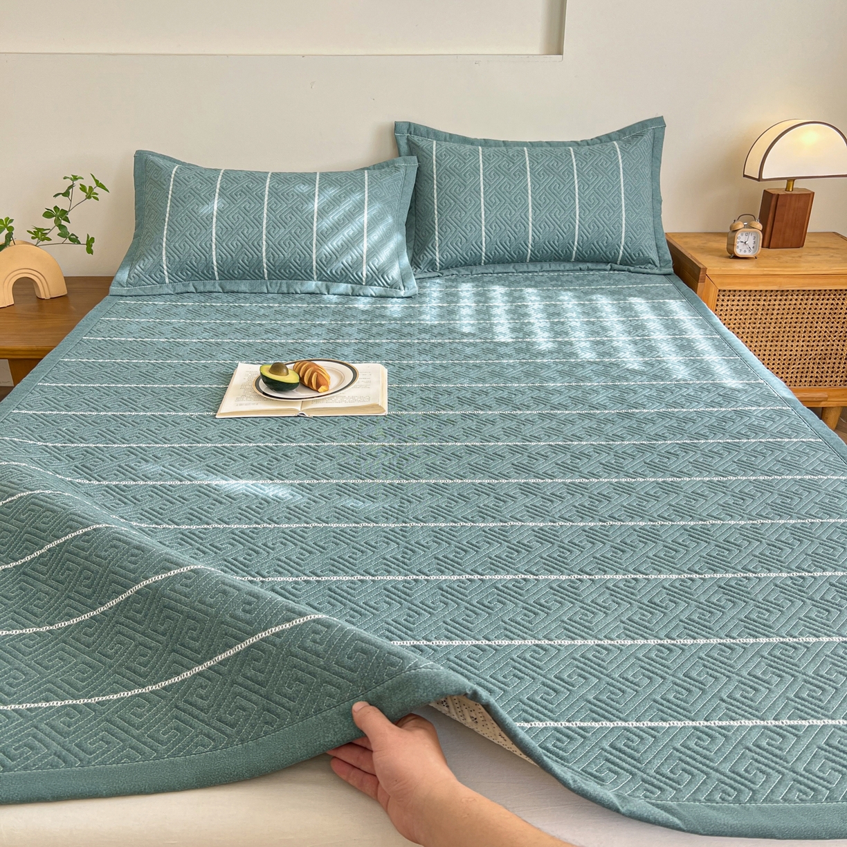 91家纺网 家纺一手货源 找家纺 首爱家纺 2026新款老粗布床盖床垫大床 床盖 初见