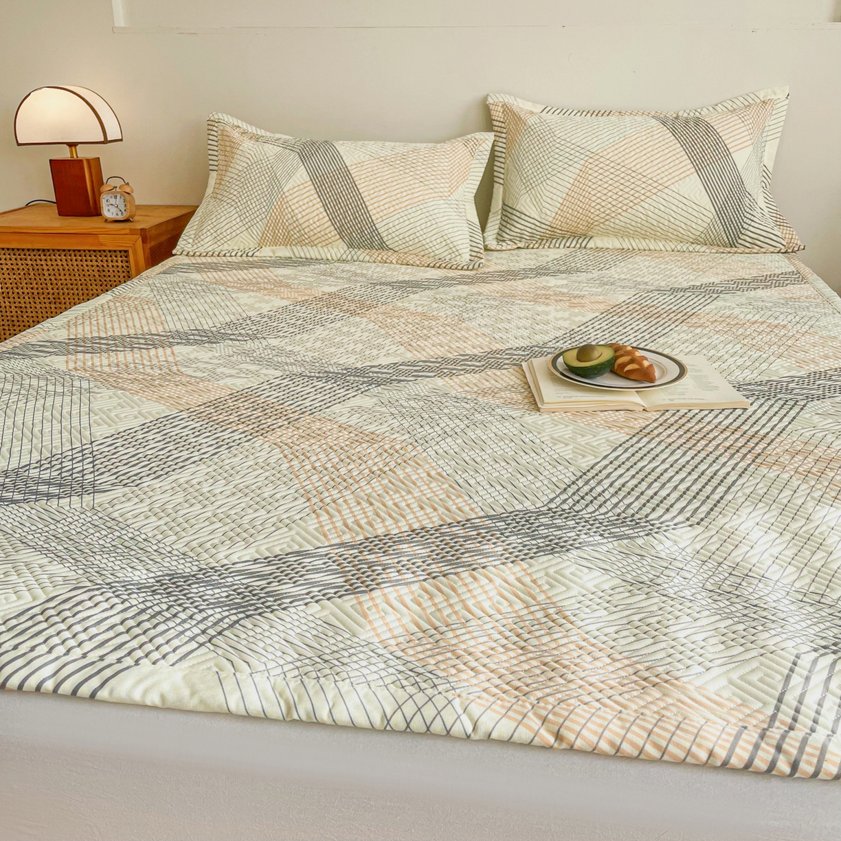 91家纺网 家纺一手货源 找家纺 首爱家纺 2026新款老粗布床盖床垫大床 床盖 艾米