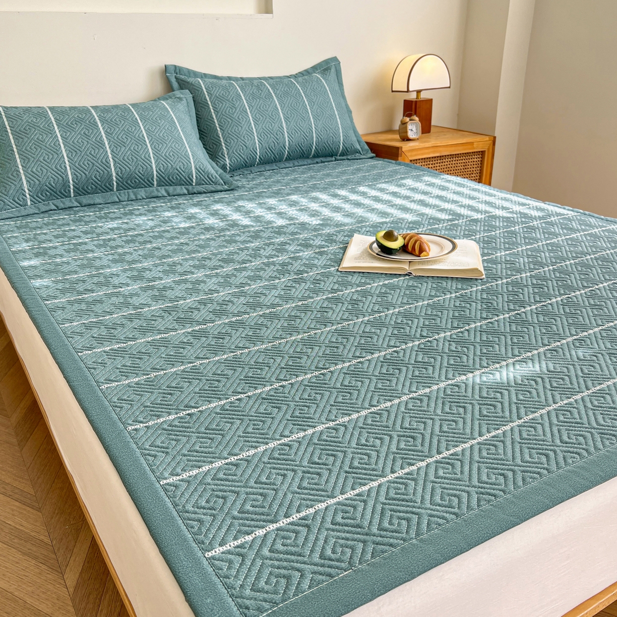 91家纺网 家纺一手货源 找家纺 首爱家纺 2026新款老粗布床盖床垫大床 床盖 初见