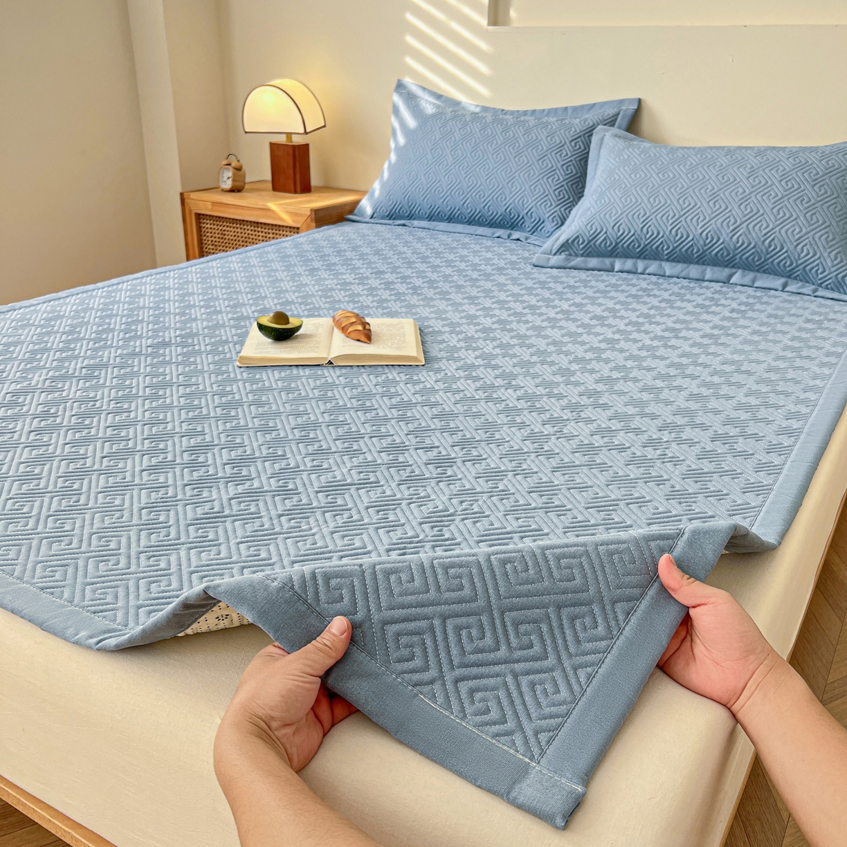 91家纺网 家纺一手货源 找家纺 首爱家纺 2026新款老粗布床盖床垫大床 床盖 偶遇