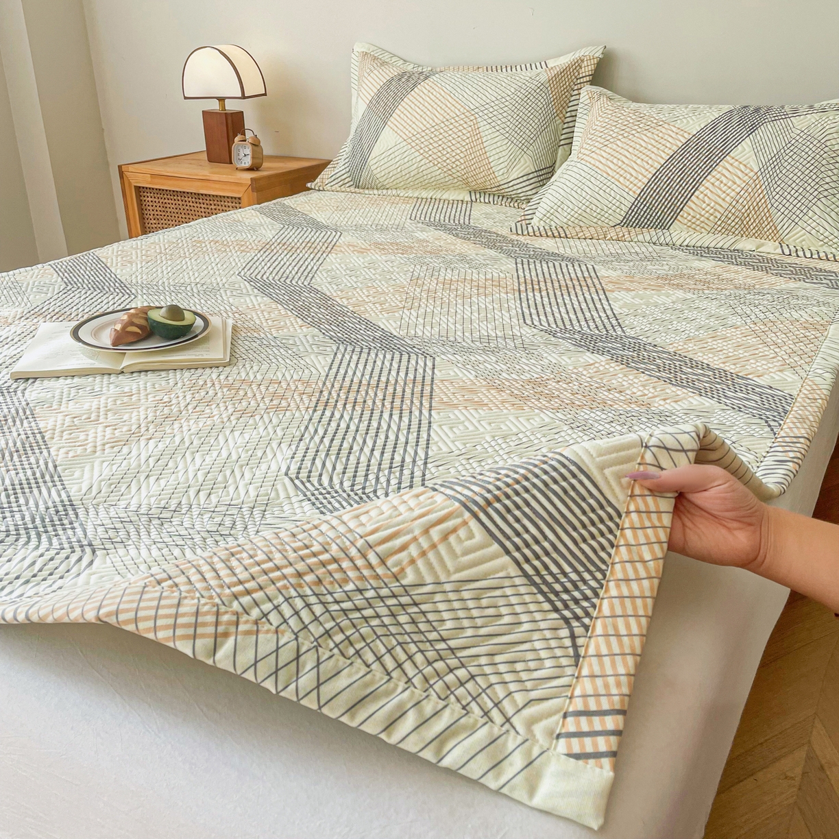 91家纺网 家纺一手货源 找家纺 首爱家纺 2026新款老粗布床盖床垫大床 床盖 艾米