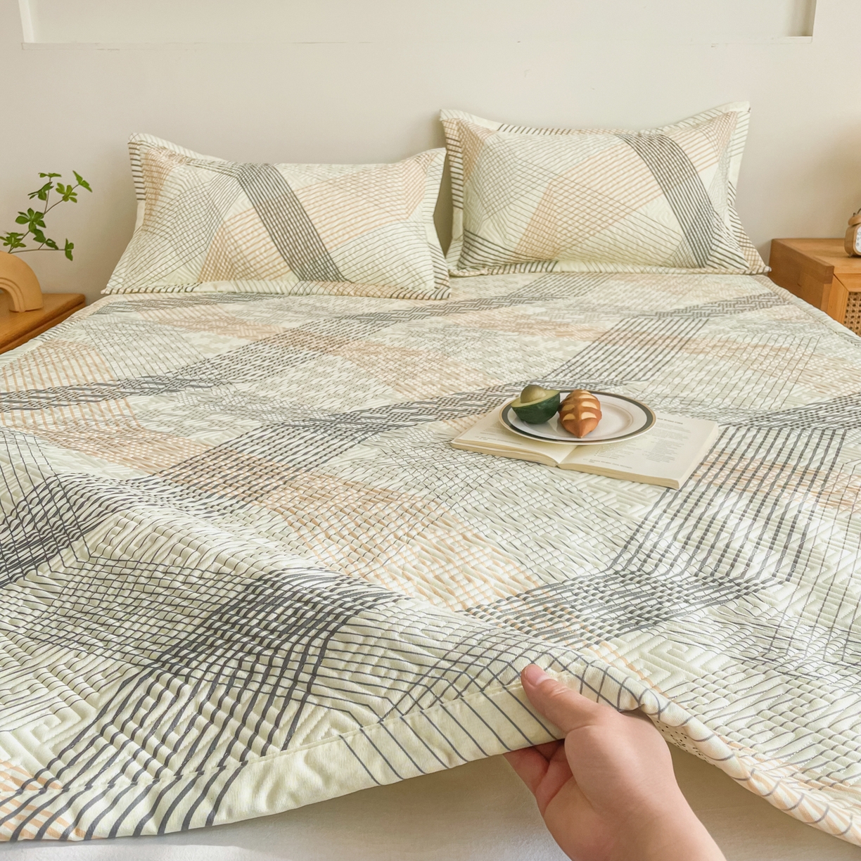 91家纺网 家纺一手货源 找家纺 首爱家纺 2026新款老粗布床盖床垫大床 床盖 艾米