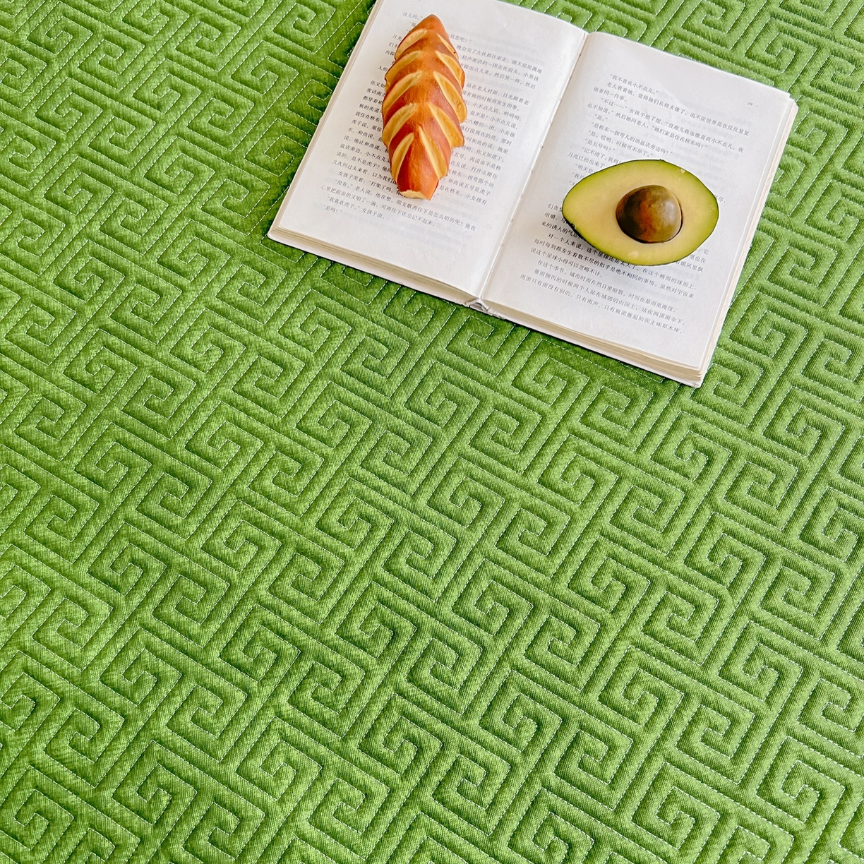 91家纺网 家纺一手货源 找家纺 首爱家纺 2026新款老粗布床盖床垫大床 床盖 嫩绿