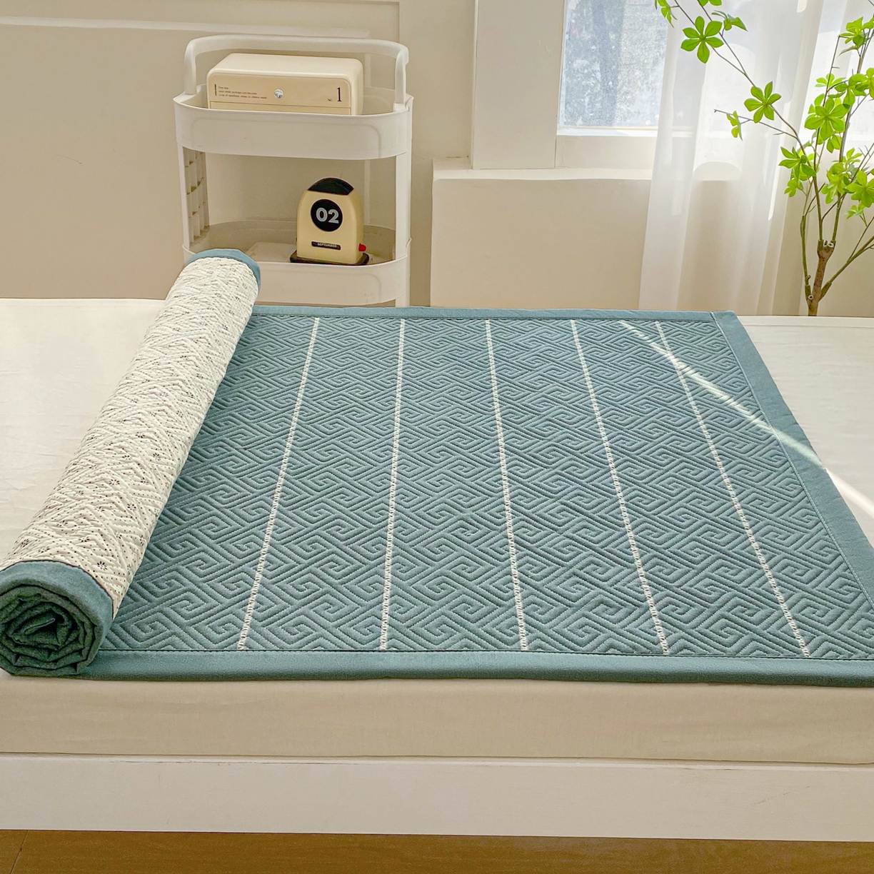 91家纺网 家纺一手货源 找家纺 棉乐町家居 2026新款老粗布床盖床垫学生床 床盖 初见