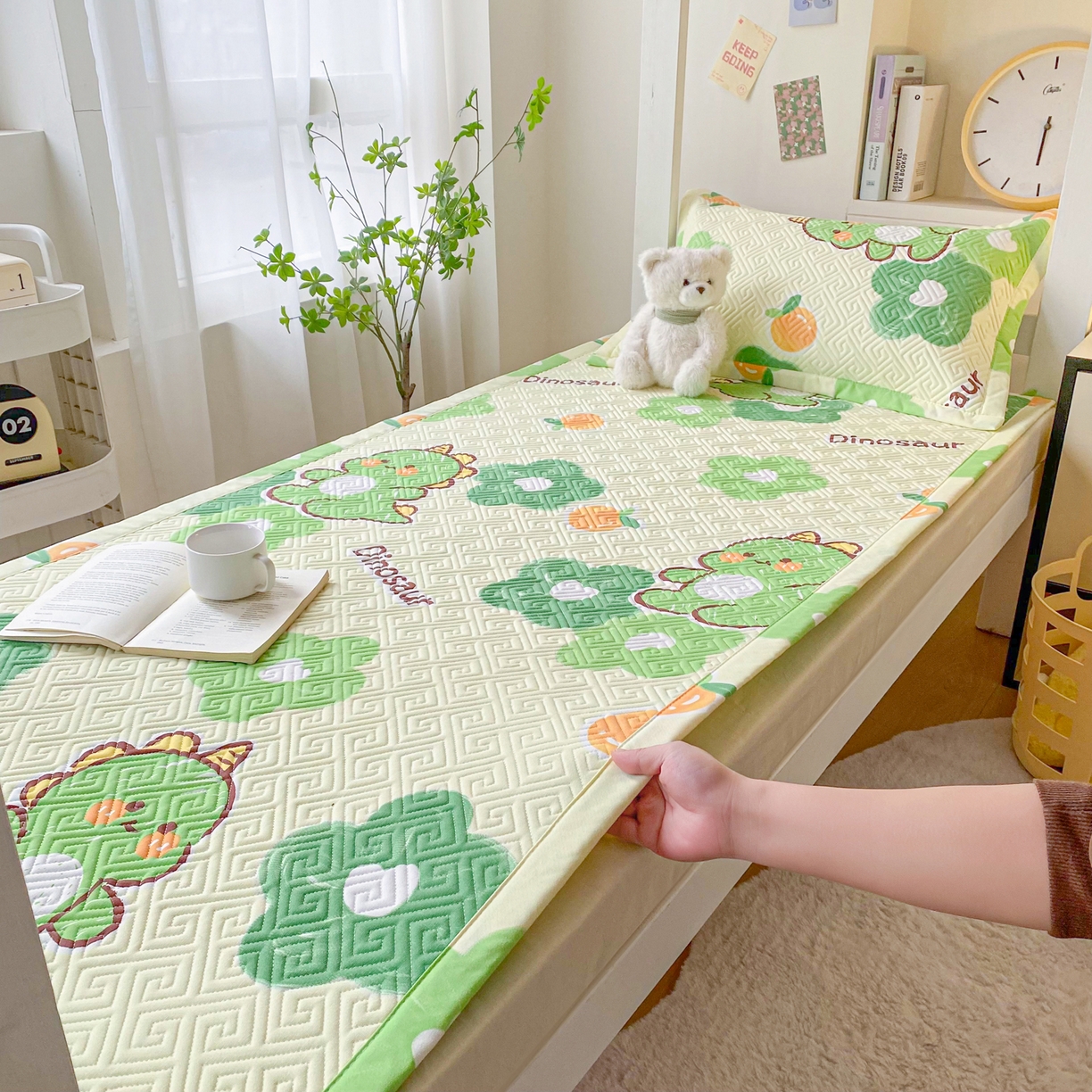 91家纺网 家纺一手货源 找家纺 棉乐町家居 2026新款老粗布床盖床垫学生床 床盖 兮心