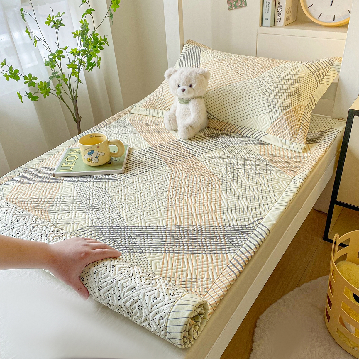 91家纺网 家纺一手货源 找家纺 （总）棉乐町家居 2026新款老粗布床盖床垫学生床