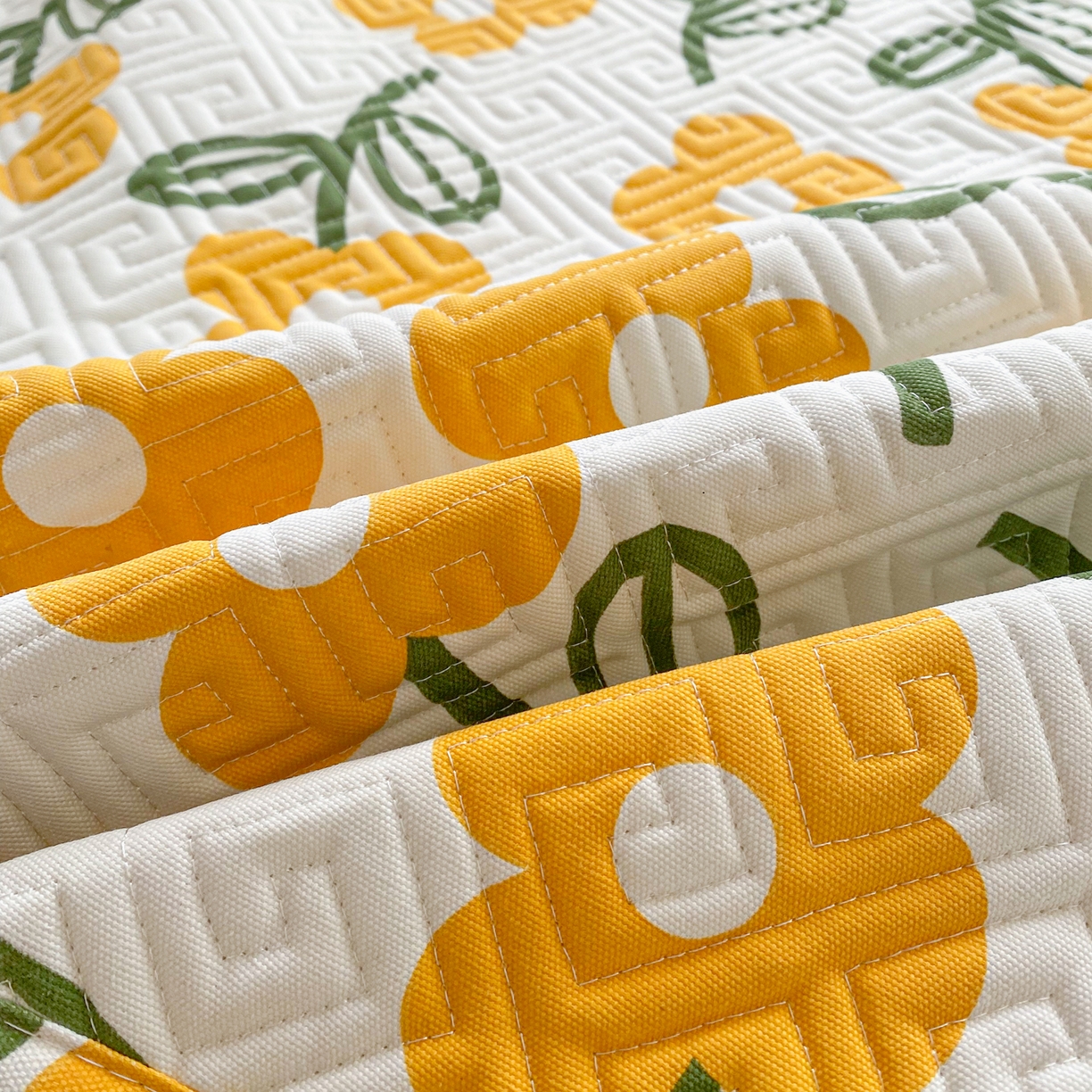 91家纺网 家纺一手货源 找家纺 棉乐町家居 2026新款老粗布床盖床垫学生床 床盖 花颜