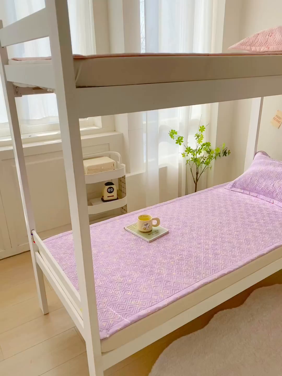 91家纺网 家纺一手货源 找家纺 棉乐町家居 2026新款老粗布床盖床垫学生床 床盖 紫罗兰