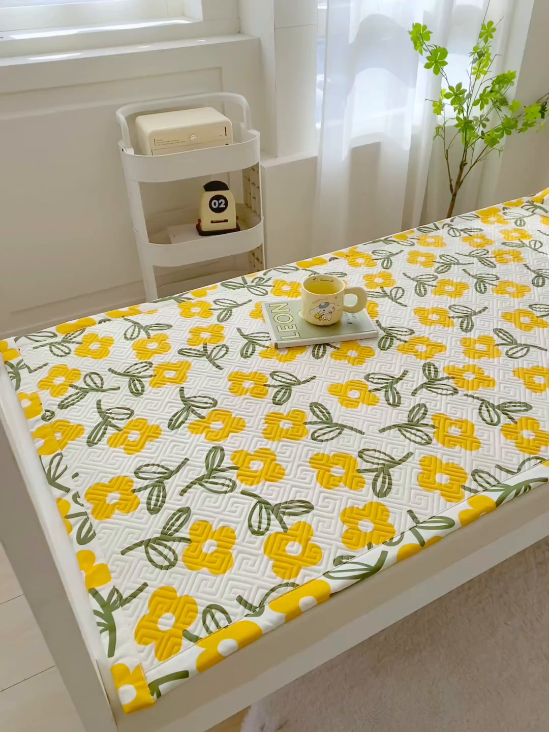 91家纺网 家纺一手货源 找家纺 棉乐町家居 2026新款老粗布床盖床垫学生床 床盖 花颜