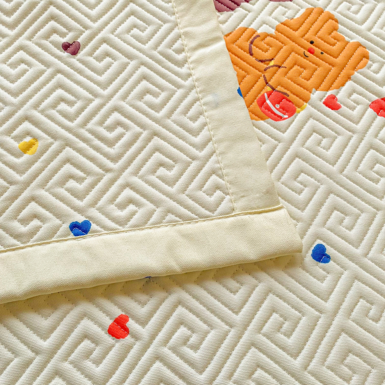 91家纺网 家纺一手货源 找家纺 棉乐町家居 2026新款老粗布床盖床垫学生床 床盖 bear熊