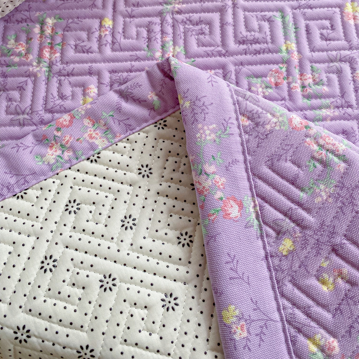 91家纺网 家纺一手货源 找家纺 棉乐町家居 2026新款老粗布床盖床垫学生床 床盖 紫罗兰