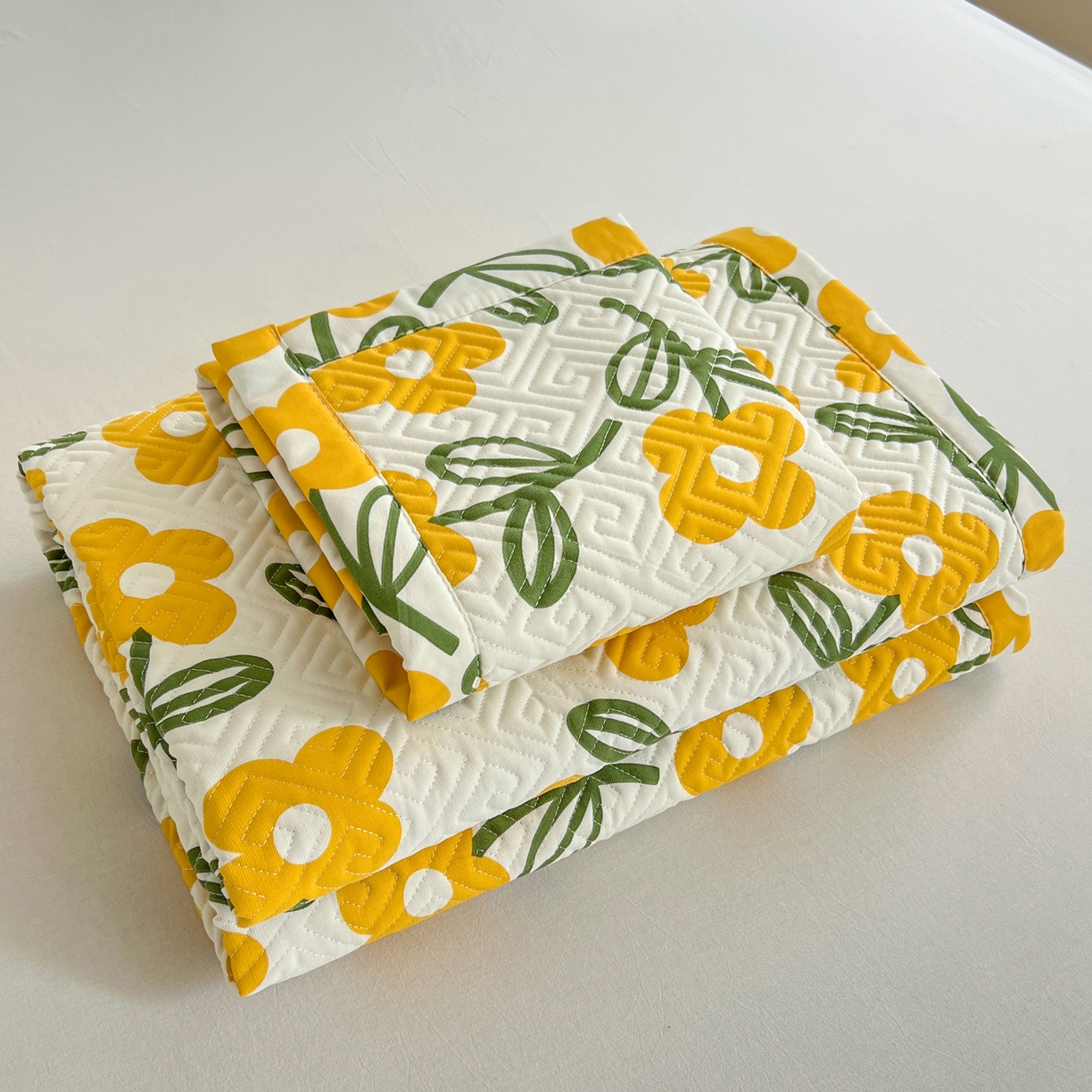 91家纺网 家纺一手货源 找家纺 棉乐町家居 2026新款老粗布床盖床垫大床 床盖 花颜