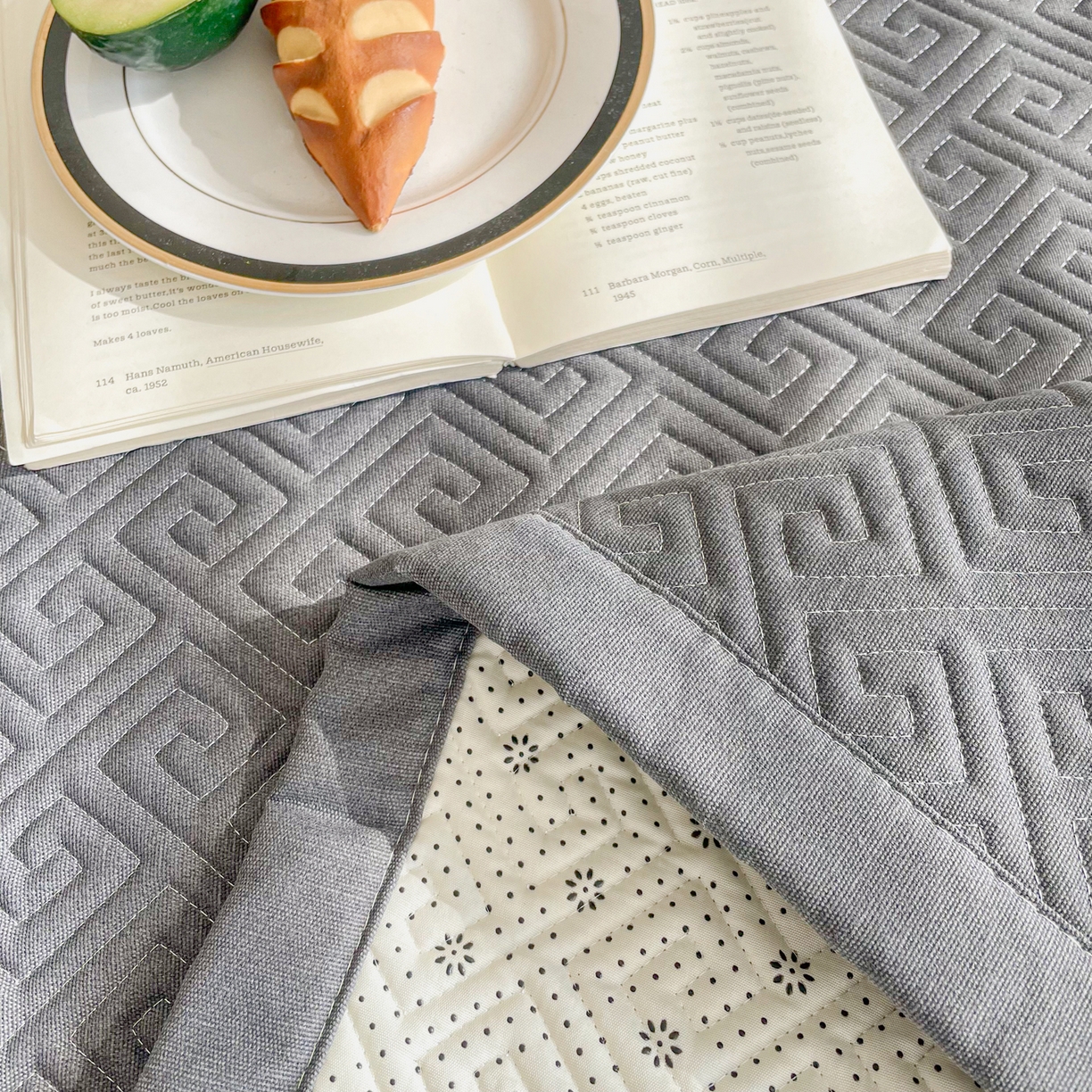 91家纺网 家纺一手货源 找家纺 棉乐町家居 2026新款老粗布床盖床垫大床 床盖 傍晚