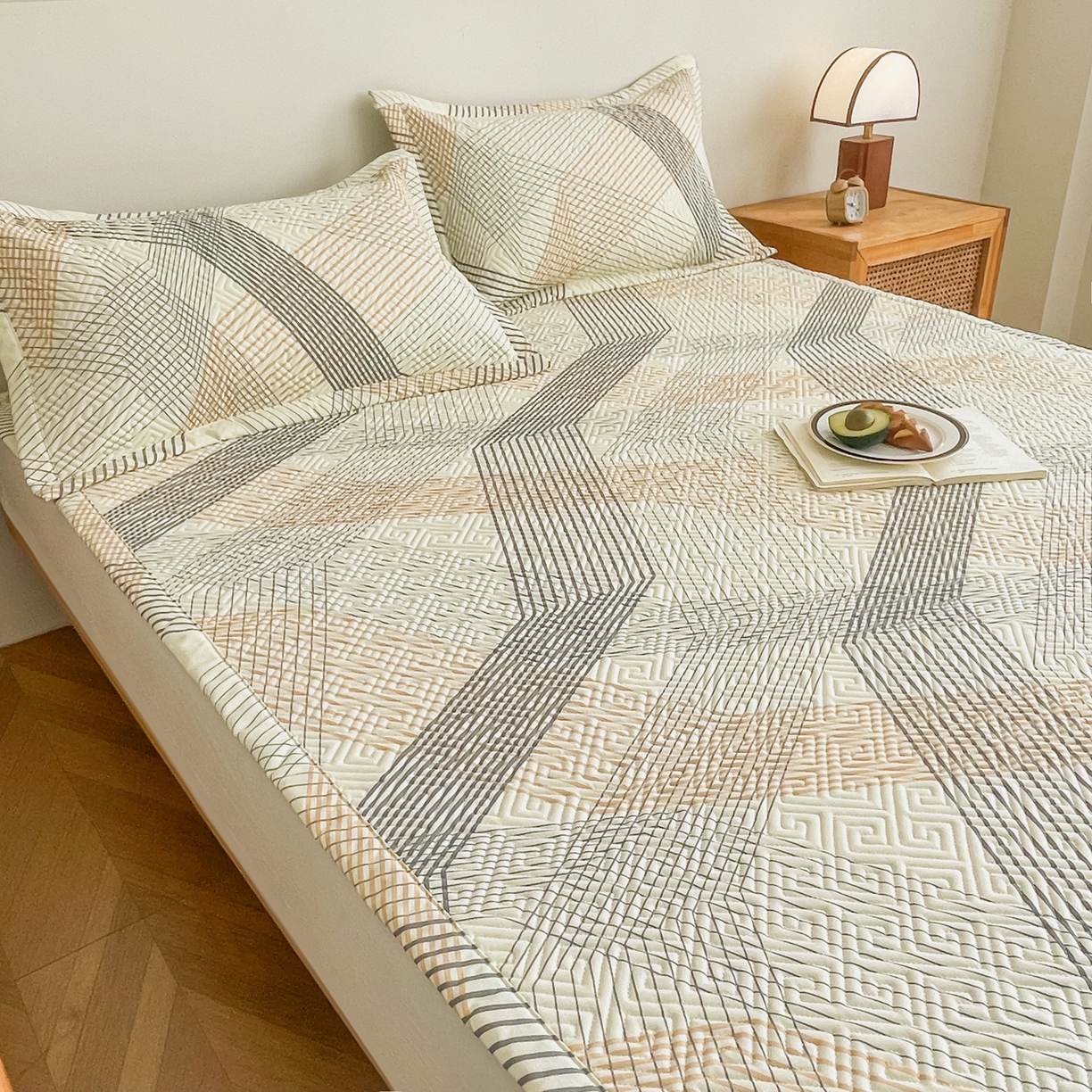 91家纺网 家纺一手货源 找家纺 棉乐町家居 2026新款老粗布床盖床垫大床 床盖 艾米